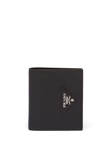 Prada Men's' Logo Plaque Wallet in Black 